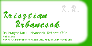 krisztian urbancsok business card